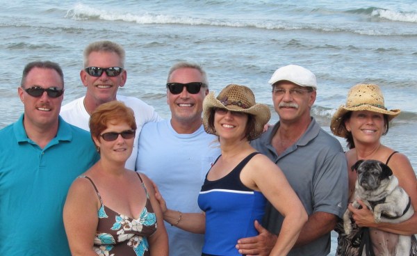 Carolyn and her dog x with the friends helping her get the xx treatment. 